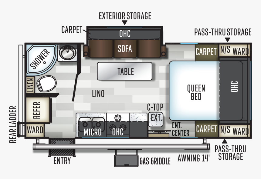 21fbrs Floor Plan - Forest River, HD Png Download, Free Download