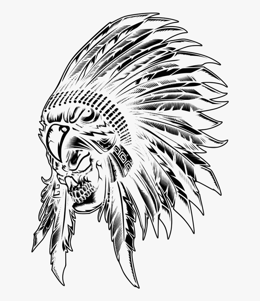 Skull, Indian, Aborigen - Cherokee Indian Head Gear, HD Png Download, Free Download