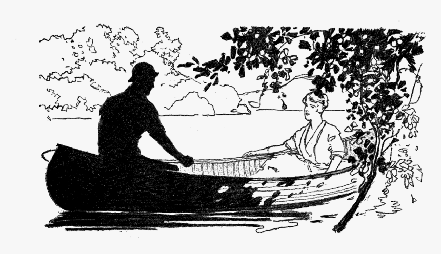 Couple Romantic Canoe Illustration - Canoe, HD Png Download, Free Download