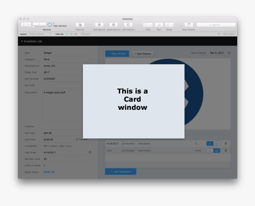 Filemaker 16 Card Windows - Filemaker Card Window Example, HD Png Download, Free Download