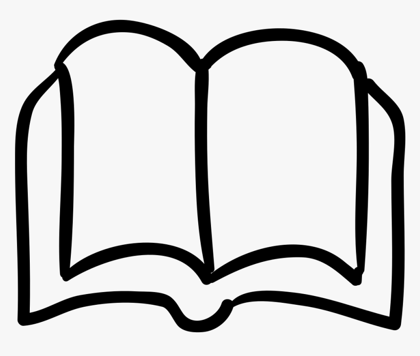 Book Opened Outlined Hand Drawn Tool - Book Icon Png, Transparent Png, Free Download