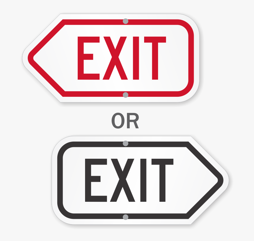 Directional Exit Signs - Exit Only Signs Clipart, HD Png Download - kindpng