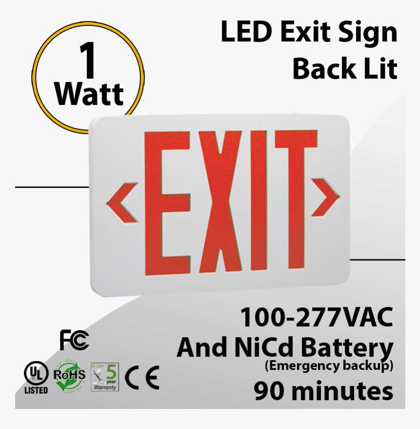 Exit Light Lighted Exit Sign Back Lit - Exit Sign, HD Png Download, Free Download