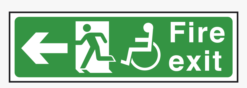 Disability Fire Exit Sign"
 Title="arrow Left - Fire Exit Signs, HD Png Download, Free Download