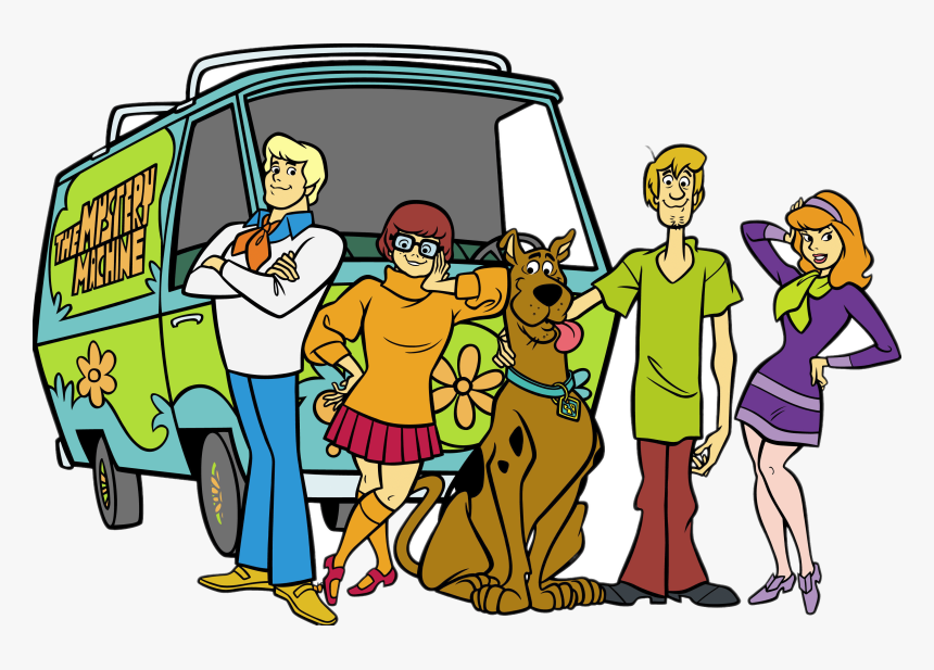 Scooby Doo In Front Of Mystery Machine Transparent - Scooby Doo Cartoon, HD Png Download, Free Download