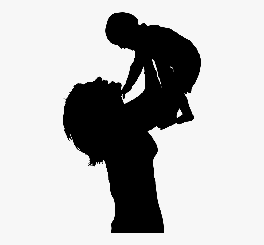 Baby Png Royalty Free - Woman And Baby Silhouette, Transparent Png, Free Download