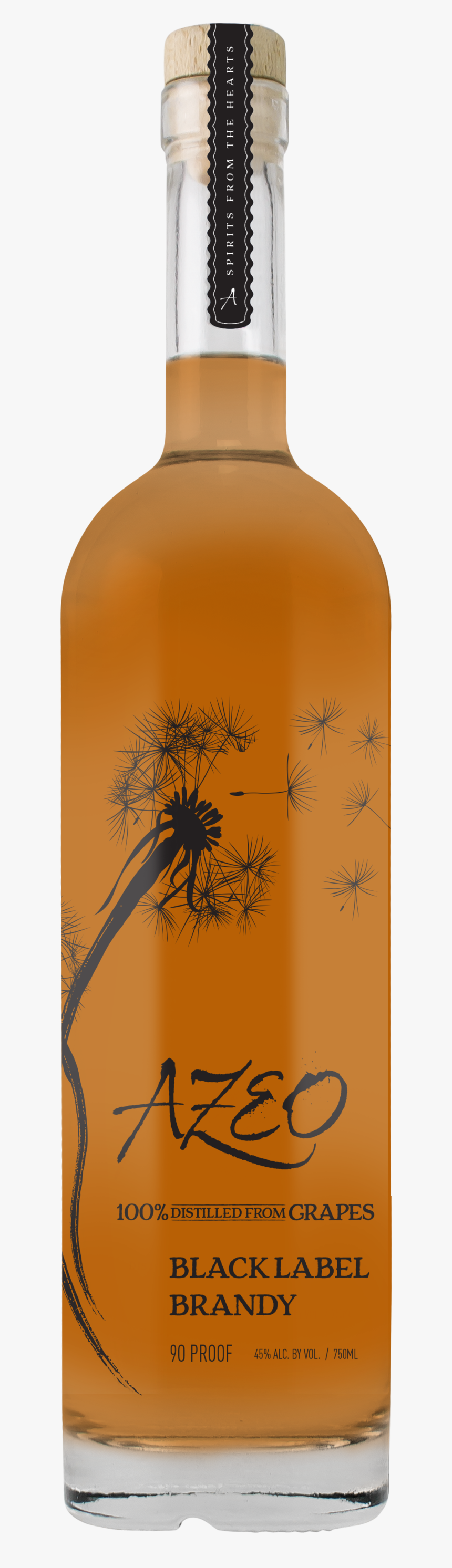 Azeo Bottle Brandy Black Label - Glass Bottle, HD Png Download, Free Download