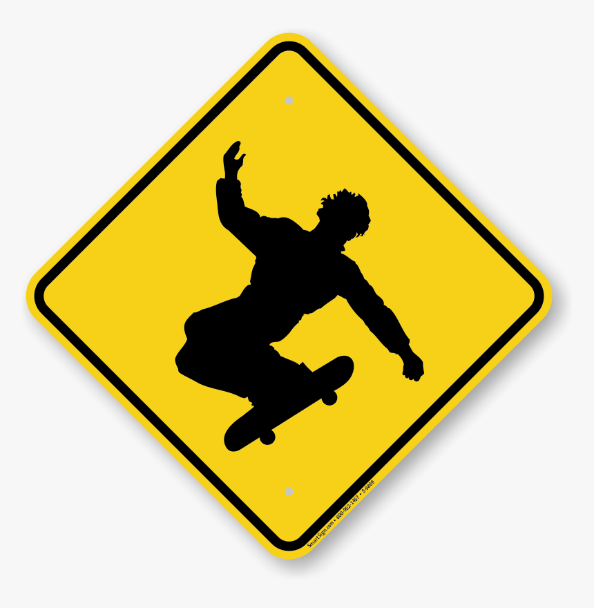 Skateboarding Allowed Signs Zoom - Pedestrian Crossing Sign Clip Art, HD Png Download, Free Download