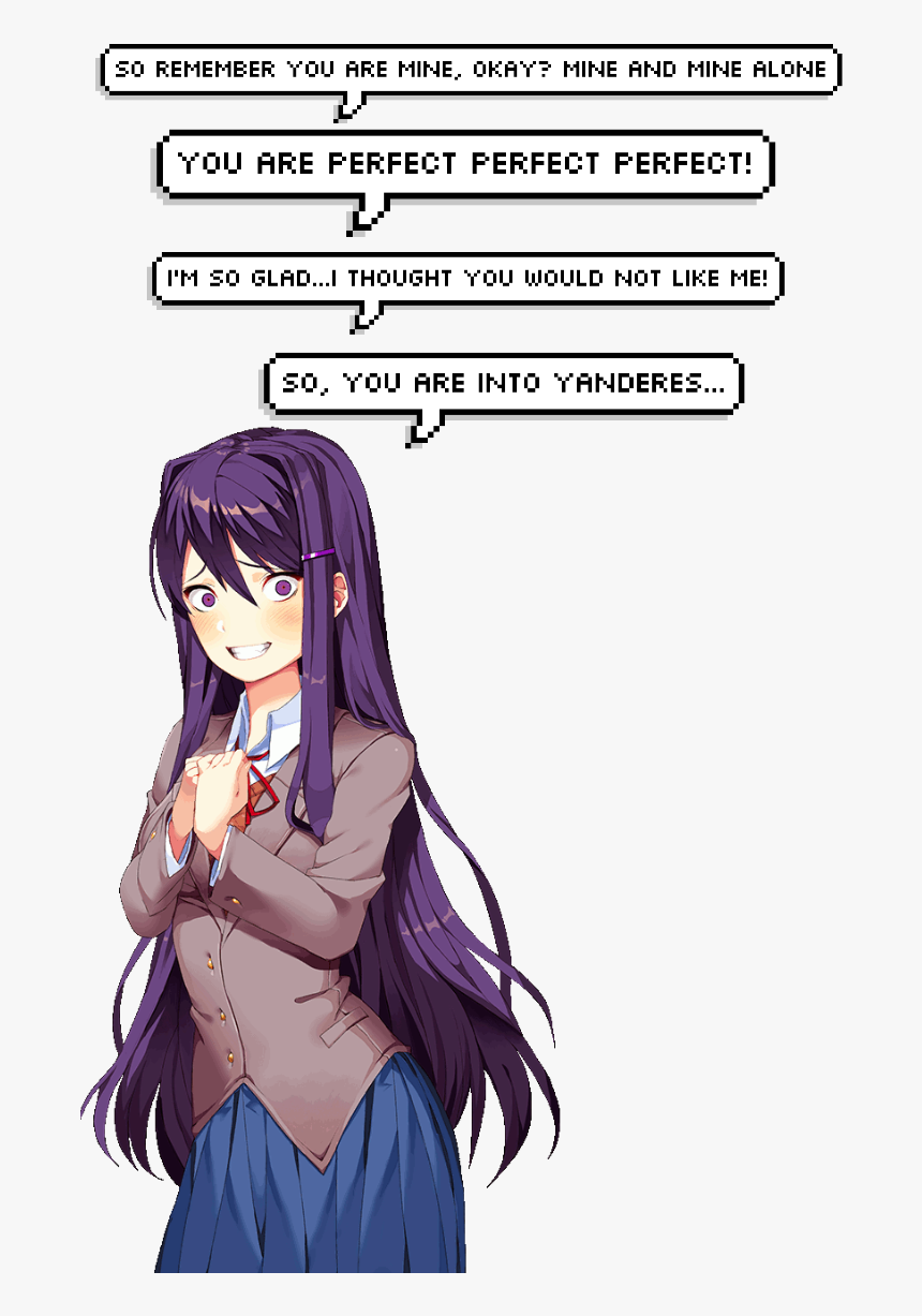 Ddlc Sad Ddlc Yuri , Png Download - Yuri Doki Doki Literature Club Monika, Transparent Png, Free Download