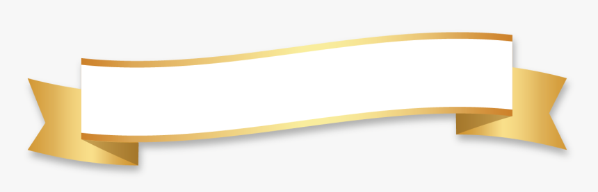 Golden Ribbon Banner Wave With White Stripes Fold Wedge, HD Png Download, Free Download