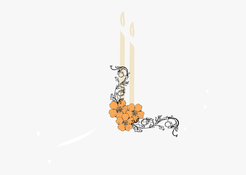 Candle Flowers Clip Art At Clker, HD Png Download, Free Download