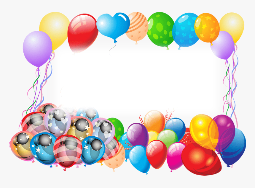 Happy Birthday Frame With Balloons - Happy Birthday 13 Year Old, HD Png Download, Free Download
