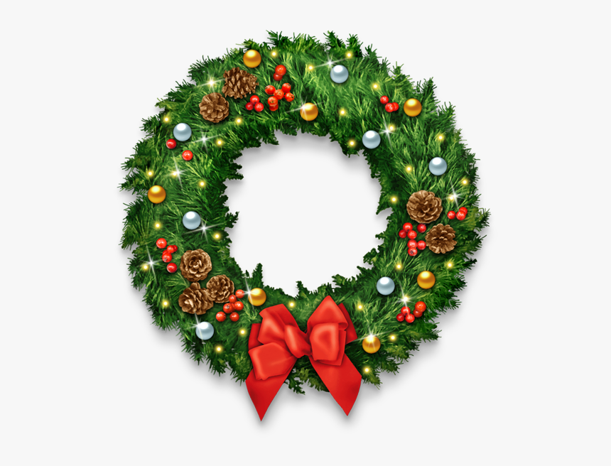 Christmas Wreath Clipart High Resolution - Wreath, HD Png Download, Free Download