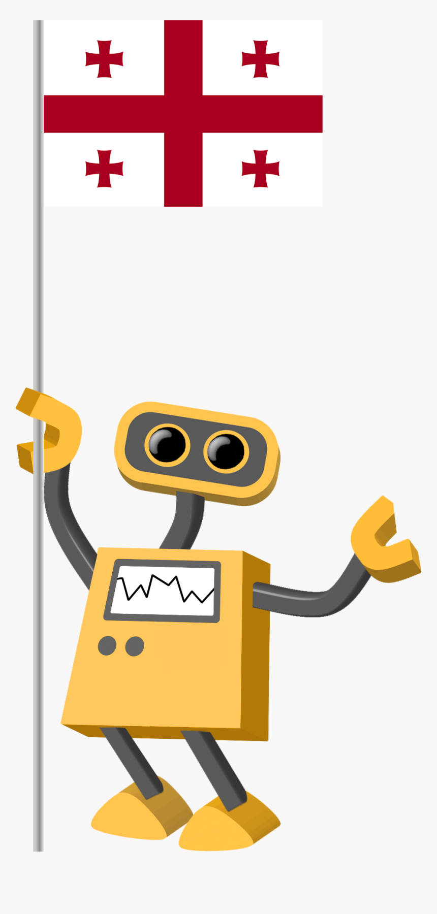 Flag Bot, Georgia - Robot With Stop Sign, HD Png Download, Free Download