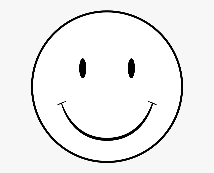 Happy Face Black And White - White Smiley Face Png, Transparent Png