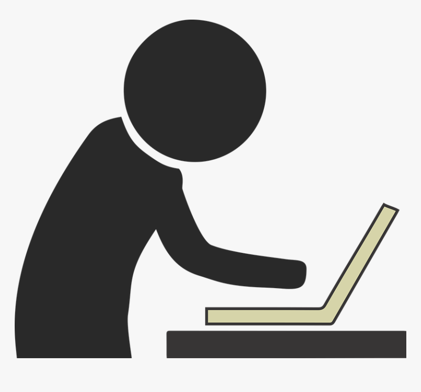 Working, Computer, Stick Person, Office, Business - Human Computer Clipart, HD Png Download, Free Download