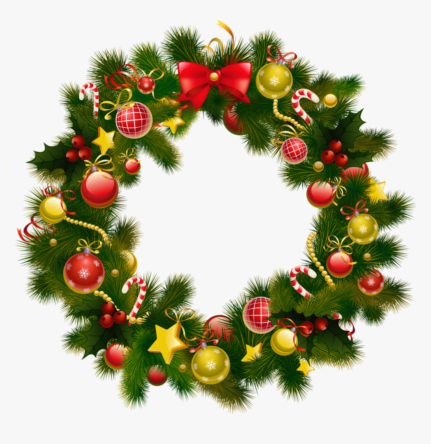 Christmas Wreath Frame Png, Transparent Png, Free Download