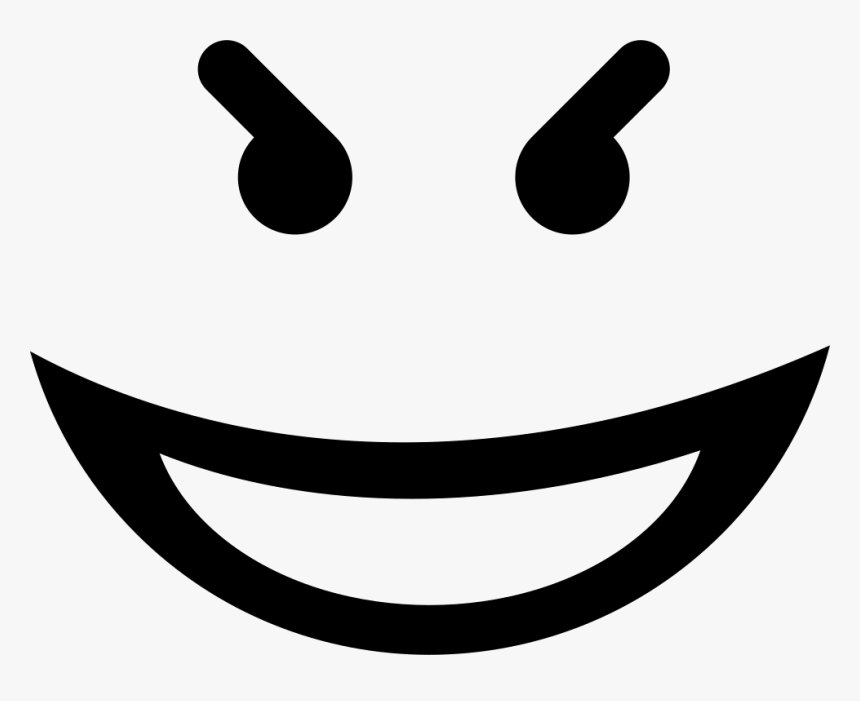 Transparent Happy Clipart Black And White - Evil Face No Background, HD Png Download, Free Download