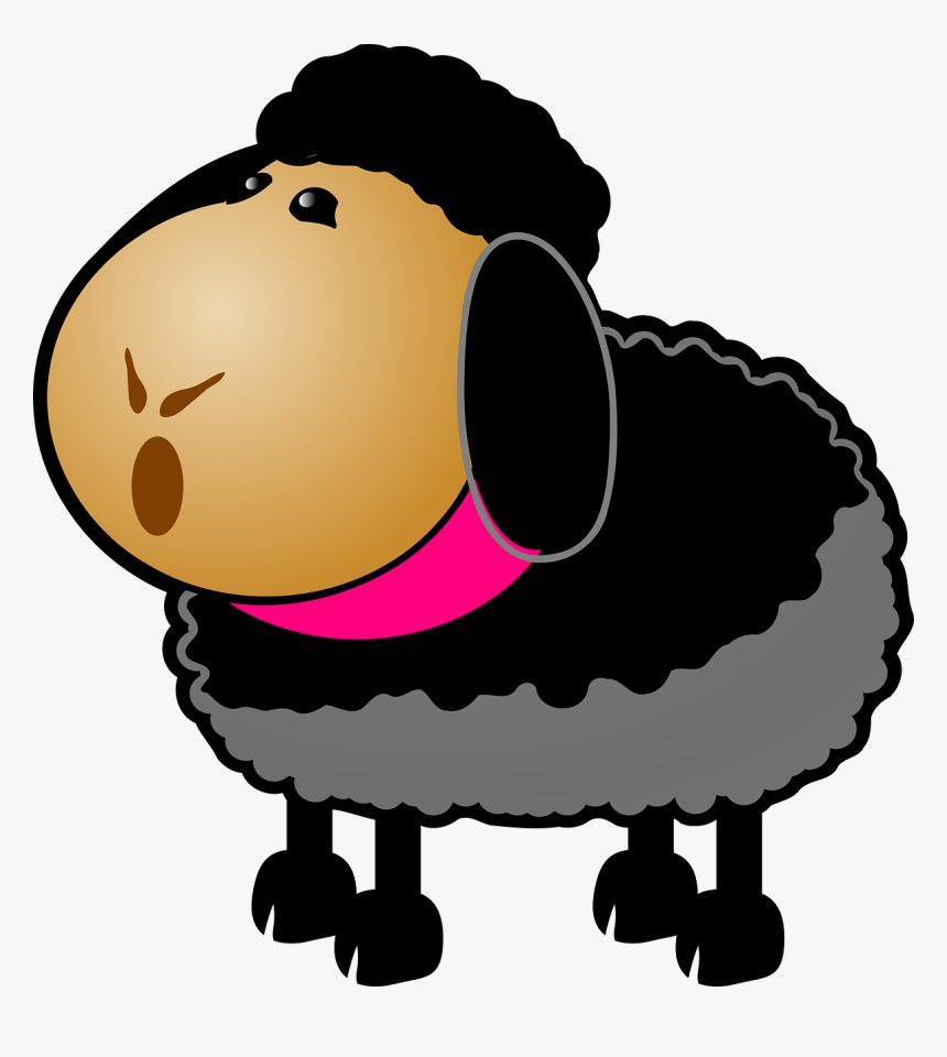 Black Sheep, Sheep, Black, Farm, Animal, Cartoon - Sheep Clip Art, HD Png Download, Free Download