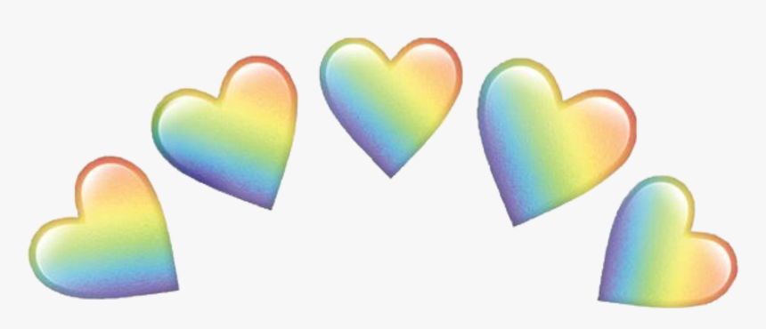 Crown Emoji Png -heart Rainbow Emojis Crown Emoji Hearts - Rainbow Heart Emoji Transparent, Png Download, Free Download