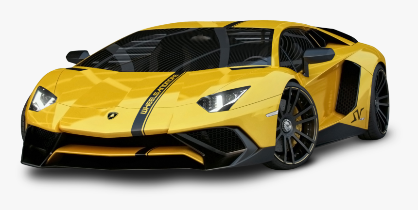 Yellow Lamborghini Aventador Car - Lamborghini Aventador Sv Custom, HD Png  Download - kindpng