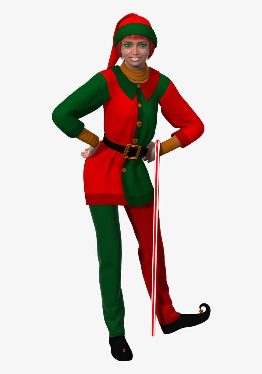 Female Christmas Elf, HD Png Download, Free Download