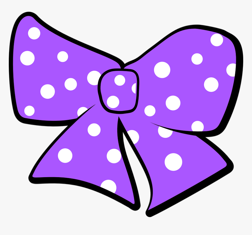 Bow, Polka Dots, Purple, Ribbon, Vintage, Design, Gift - Pink Ribbon Minnie Mouse, HD Png Download, Free Download