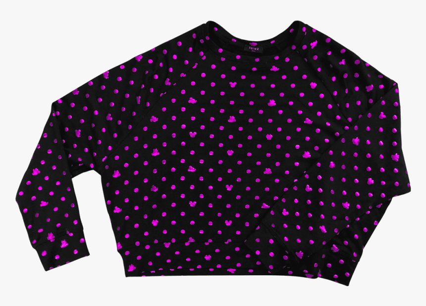 Mickey Mouse & Minnie Mouse Pink Polka Dot Foil Crewneck - Polka Dot, HD Png Download, Free Download