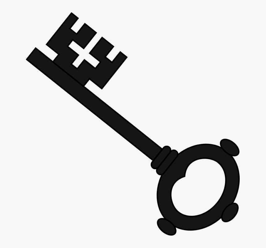 Key, Black, Silhouette, Iron, Antique, Metal - Harry Potter Key Clipart, HD Png Download, Free Download