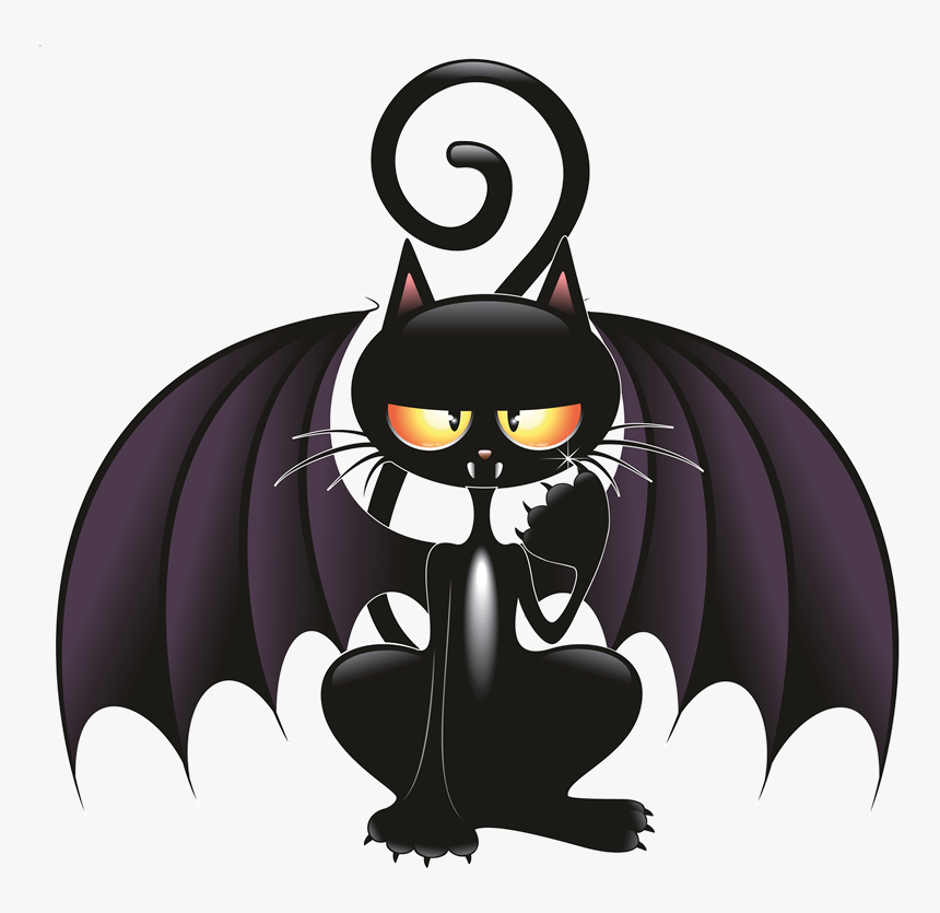 Black Cartoon Witch Cat, HD Png Download, Free Download