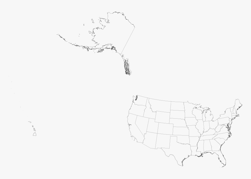 Usa State Boundaries 4000 Transparent - Sketch, HD Png Download, Free Download