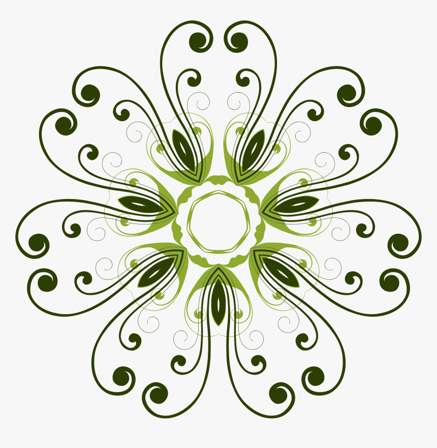 Clipart - Green Flower Design Vector Png, Transparent Png, Free Download