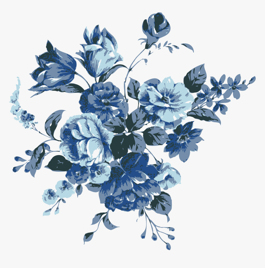 Flower Blue Clip Art Blue Flower Vector Free Hd Png Download Kindpng