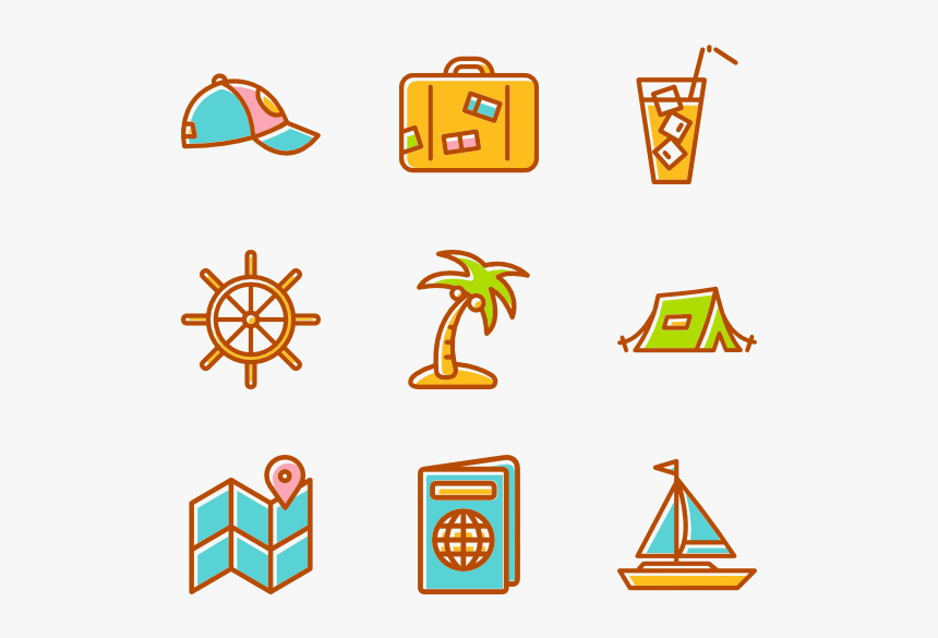 Beach Icons Free Vector - Summer Icon Transparent Background, HD Png Download, Free Download