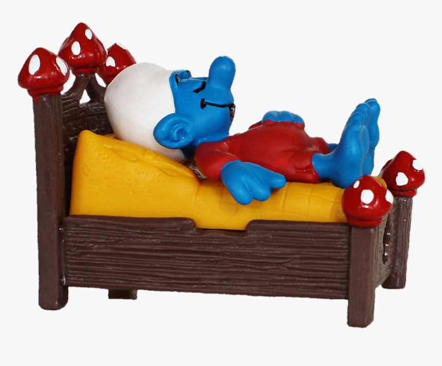 Smurf, Bed, Sleep, Tired, Smurfs, Figure, Toys, HD Png Download, Free Download