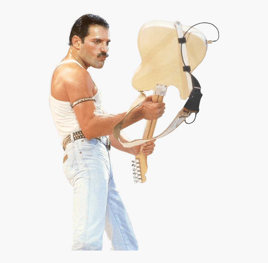 Freddie Mercury Guitar - Freddie Mercury White Background, HD Png Download, Free Download