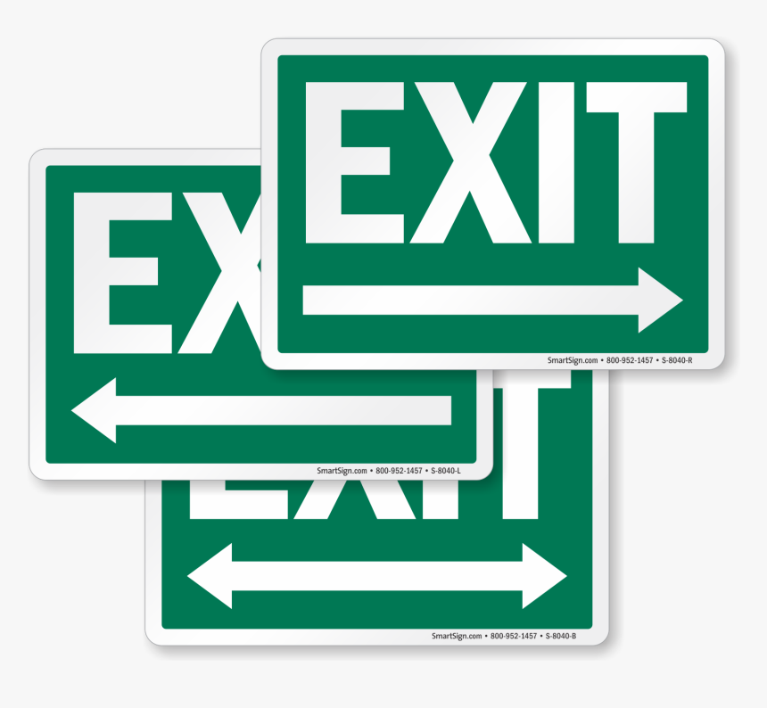 Exit Sign With Arrow, HD Png Download, Free Download