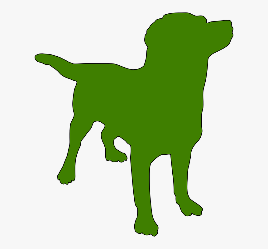 Dog, Silhouette, Pet, Animal, Stand, Wait, Green - Dog Silhouette Green, HD Png Download, Free Download