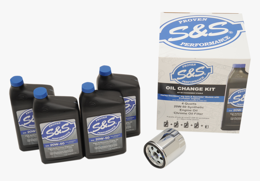 S&s 20w50 Synthetic Engine Oil Change Kit 84-17 Harley - S&s Cycle, HD Png Download, Free Download