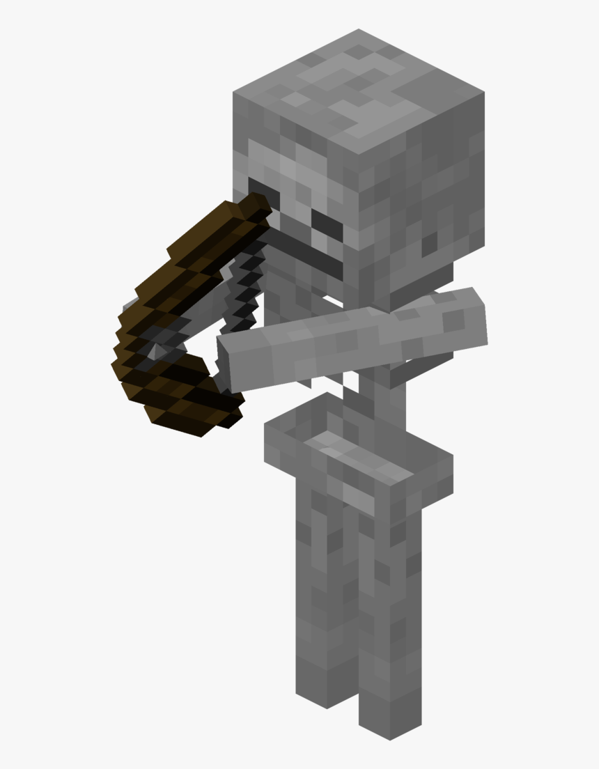 Minecraft Spider Skeleton Mob Herobrine - Minecraft Skeleton With Bow, HD Png Download, Free Download
