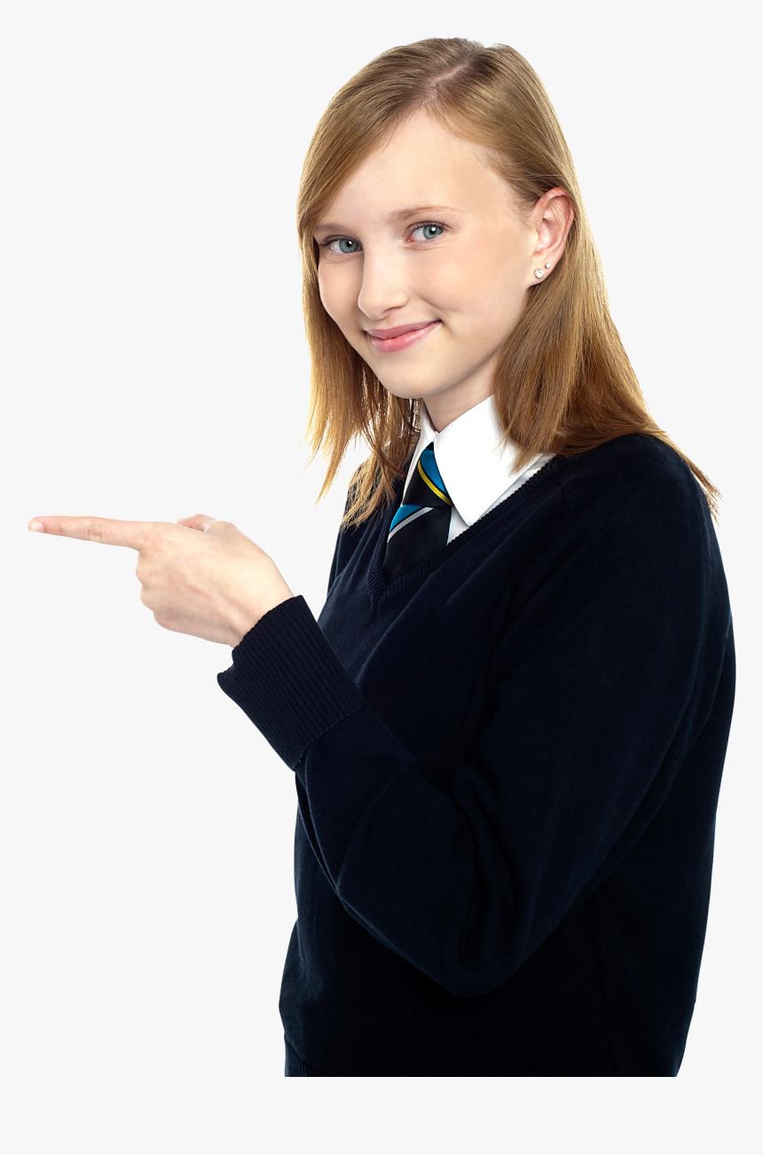 Women Pointing Left - Stock Photo Pointing Png, Transparent Png, Free Download