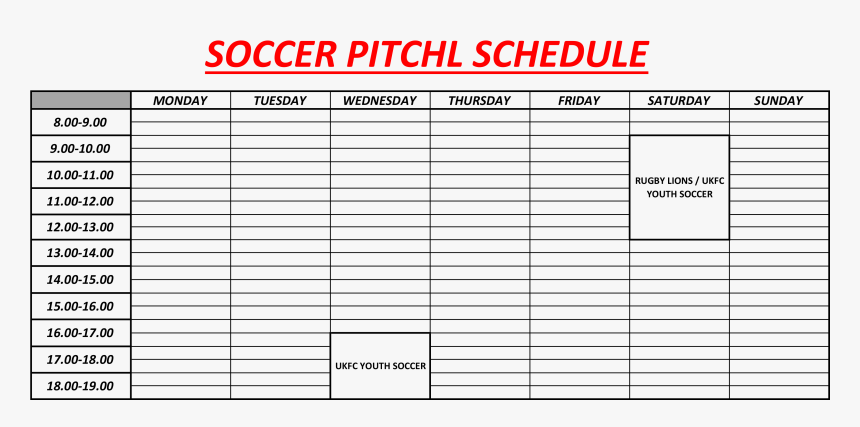 Soccer Field Schedule - Basketball Court Schedule, HD Png Download, Free Download