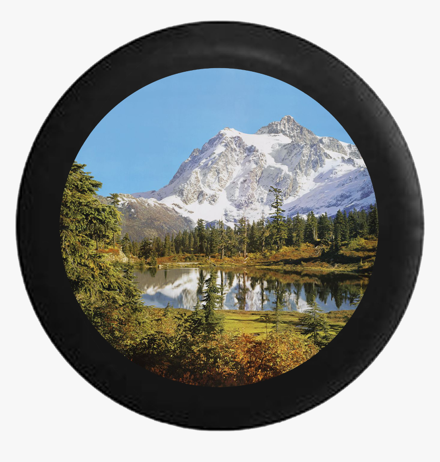 Snowy Mountain Overlooking Pine Forest And Calm Lake - North Cascades National Park, Mount Shuksan, HD Png Download, Free Download