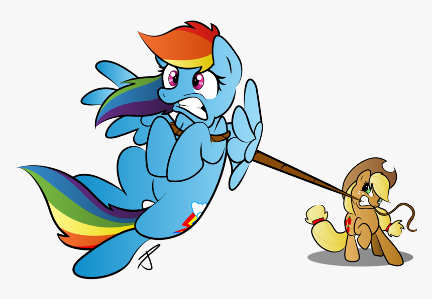 Littletiger488, Foreshortening, Lasso, Mouth Hold, - Applejack Lasso Rainbow Dash, HD Png Download, Free Download