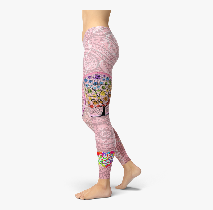 Pink Girl Power Leggings Yoga Gym Fitness Wear Sports - Tights, HD Png Download, Free Download