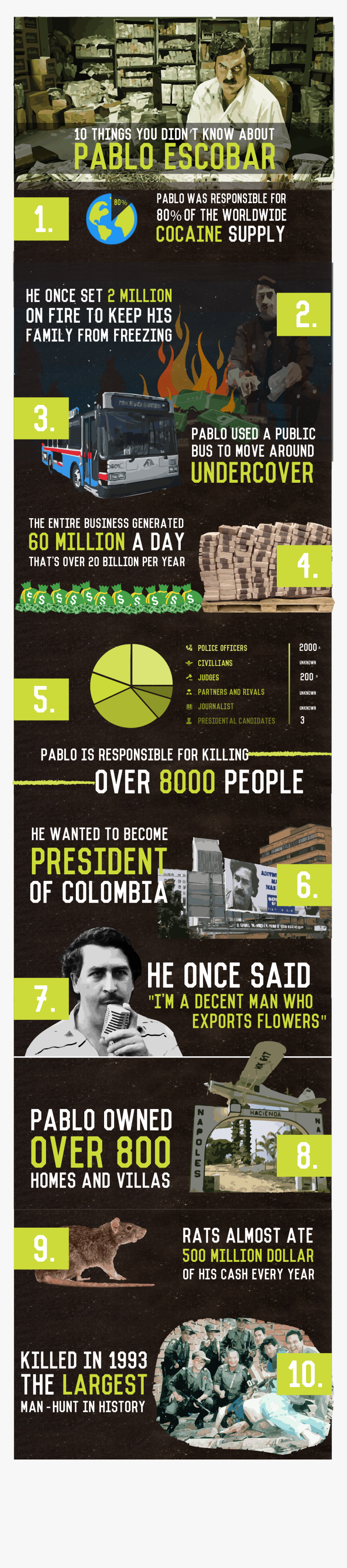 Infographic About Pablo Escobar, HD Png Download, Free Download
