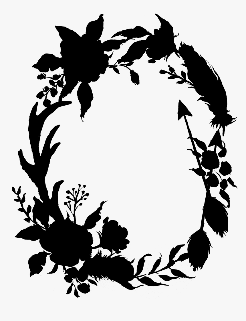 Clip Art Pattern Flowering Plant Silhouette - Silhouette, HD Png Download, Free Download