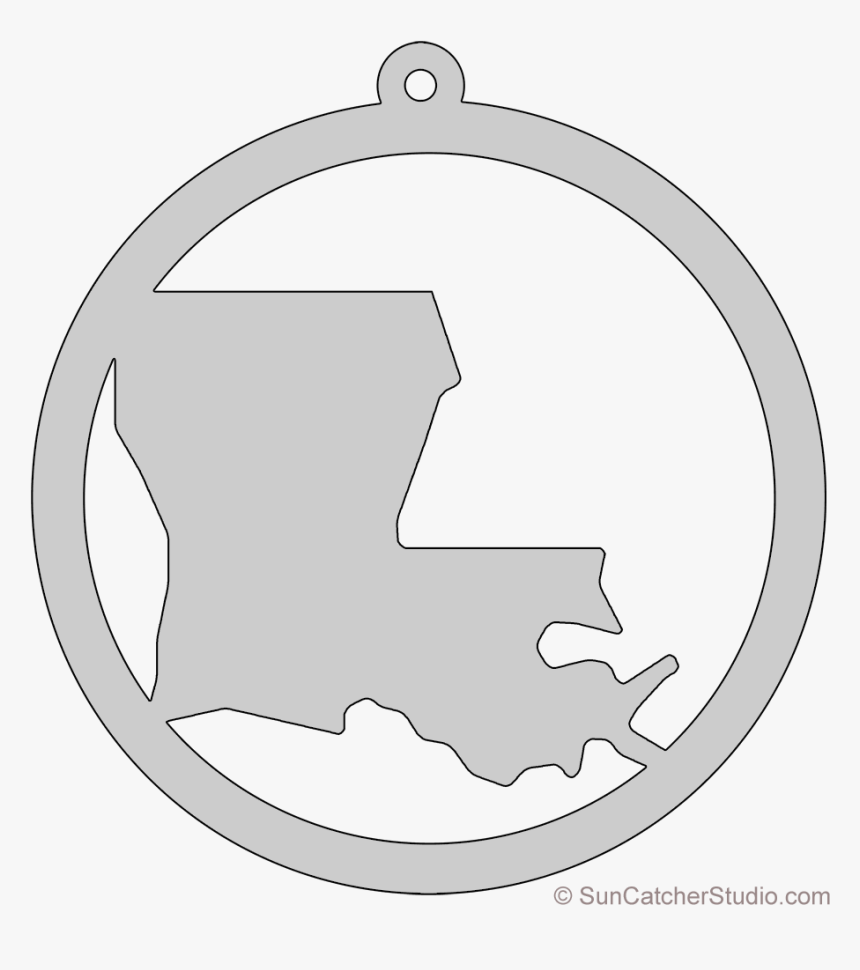 Louisiana Map Circle Free Scroll Saw Pattern Shape - Georgia Map Outline Ornament Scroll Saw Pattern, HD Png Download, Free Download