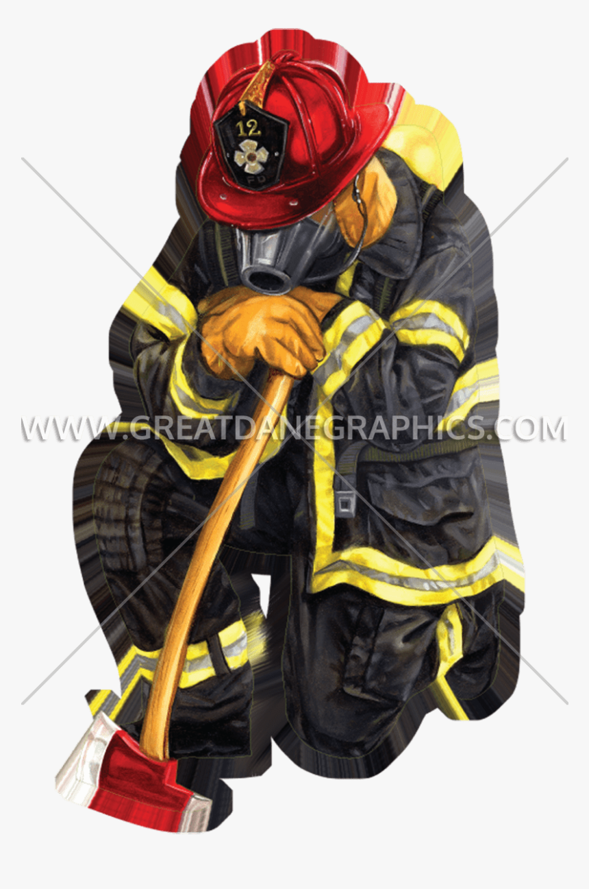 Kneeling Production Ready Artwork - Firefighter Kneeling, HD Png Download, Free Download