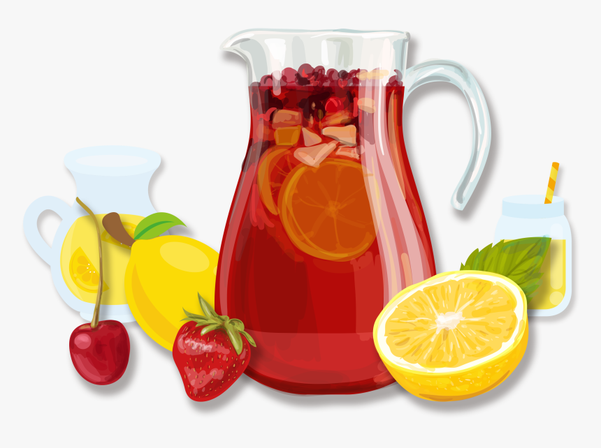 Sangria Juice Cocktail Fizzy Drinks Non-alcoholic Mixed - Sangria Vector Free, HD Png Download, Free Download